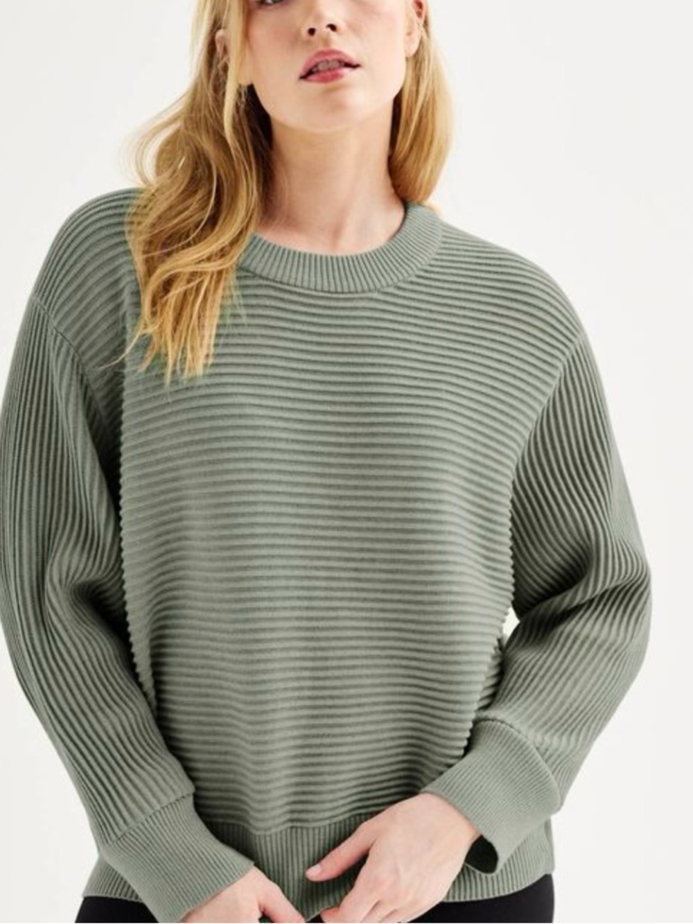 FLX Ottoman Stitch Pullover ~ Small ~ Rustic Fern ~ NWT